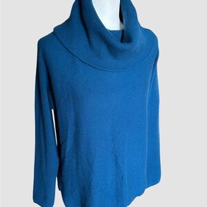 MAX STUDIO Rich Blue Cashmere Cowl Neck Sweater. Preowned. X-L. $30.
